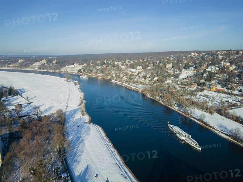 Passenger steamer Leipzig at the Elbe bridge Blaues Wunder