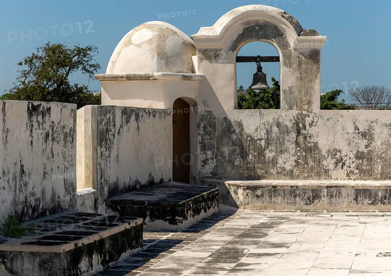 Fortifications Spanish military architecture of city walls, Campeche city, Campeche State, Mexico, Central America