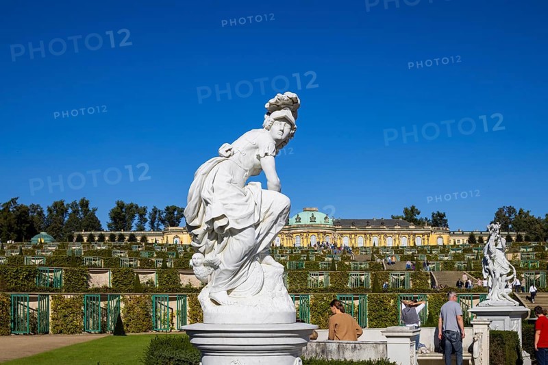 Sanssouci Palace, Royal Summer Palace with 18th century furniture and famous vineyard terraces