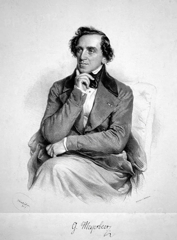 Giacomo Meyerbeer, real name Jakob Liebmann Meyer Beer (5 September 1791 - 2 May 1864), was a German pianist, composer and conductor, Historic, digitally restored reproduction from an original of the period