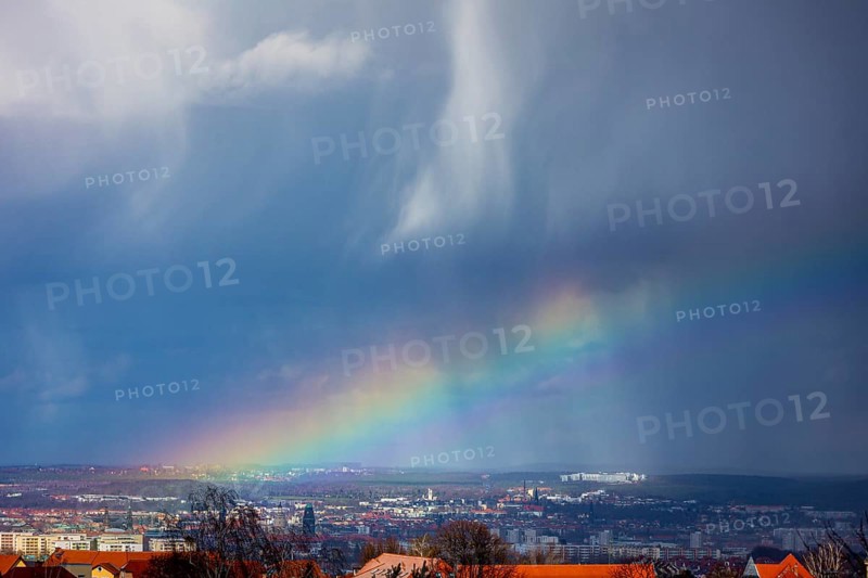 A rainstorm over Dresden, the april weather seems to have begun