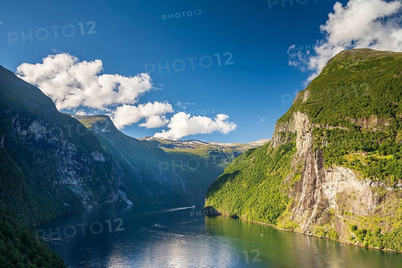 View of Geirangerfjord, near Geiranger, More og Romsdal, Norway, Europe