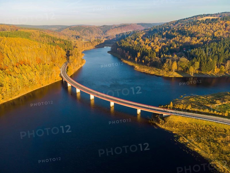 The Rauschenbach Dam is a dam in the Free State of Saxony. The dammed waters are the Flöha and the Wernsbach. It was built from 1960 to 1968 in the upper Flöha valley near Cämmerswalde for drinking water supply. New bridge built 2002-2004
