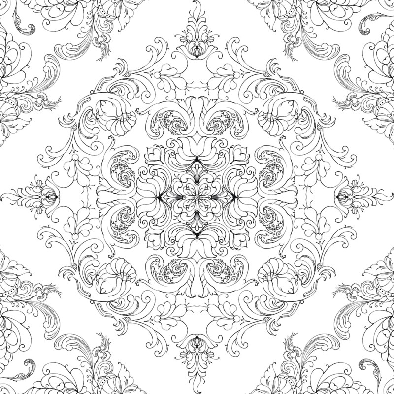Hand drawn seamless floral pattern on a white background, vector textile template