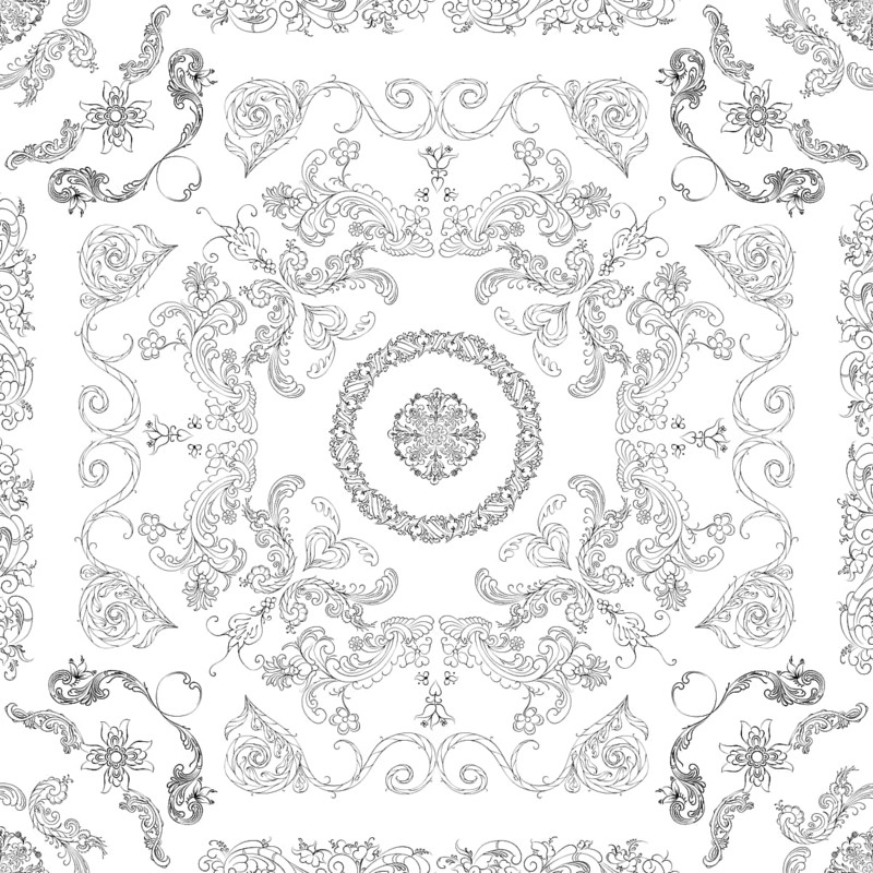 Hand drawn seamless floral pattern on a white background, vector textile template