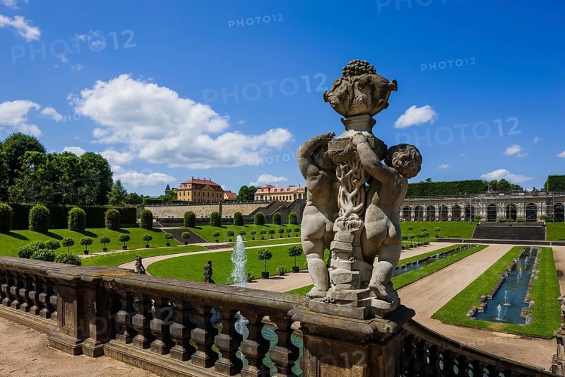 The Grosssedlitz Baroque Garden with the Friedrichschlösschen is situated on a hill on the left bank of the Elbe to the south-east of Dresden in Grosssedlitz, which belongs to the town of Heidenau in the Free State of Saxony