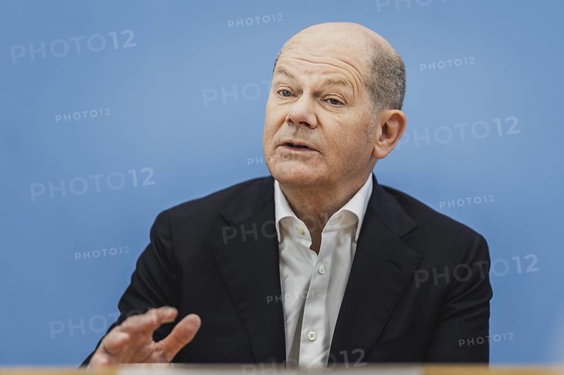 Olaf Scholz (SPD), Federal Chancellor, recorded at a federal press conference on current domestic and foreign policy issues Berlin, 14.07.2023., Berlin, Germany, Europe