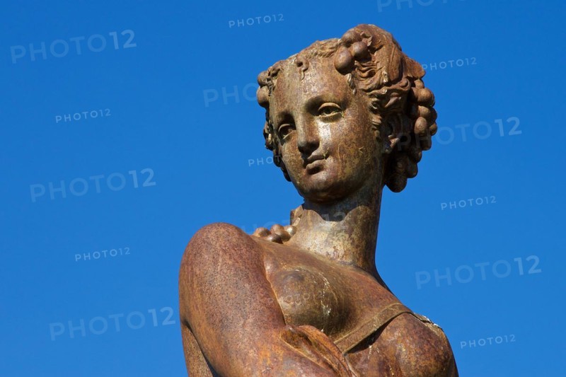 Sculpture of a Woman, Head, Detail, Parco Maestranze, Park, Villa Bellini, Catania, Old Town, Baroque Old Town, Eastern Cuisine, Sicily, Italy, Europe