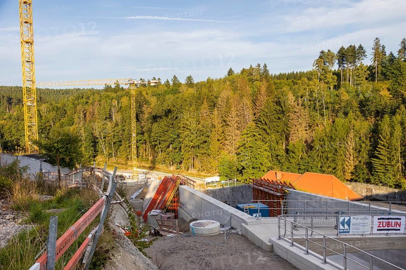 The Malter Dam is a dam built between 1908 and 1913 in the Free State of Saxony near the town of Malter, which impounds the Red Weisseritz in its middle course. The dam is a curved gravity dam made of quarry stone masonry according to the Intze principle. The local road from Malter to Seifersdorf runs over the dam wall. The Malter dam, which is over 100 years old, has been undergoing renovation since 2015. In the process, the spillway is also being expanded