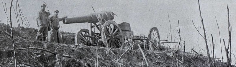 Abandoned German 150 cannon, April 1917, Aisne department, Hauts-de-France Region, France, Europe