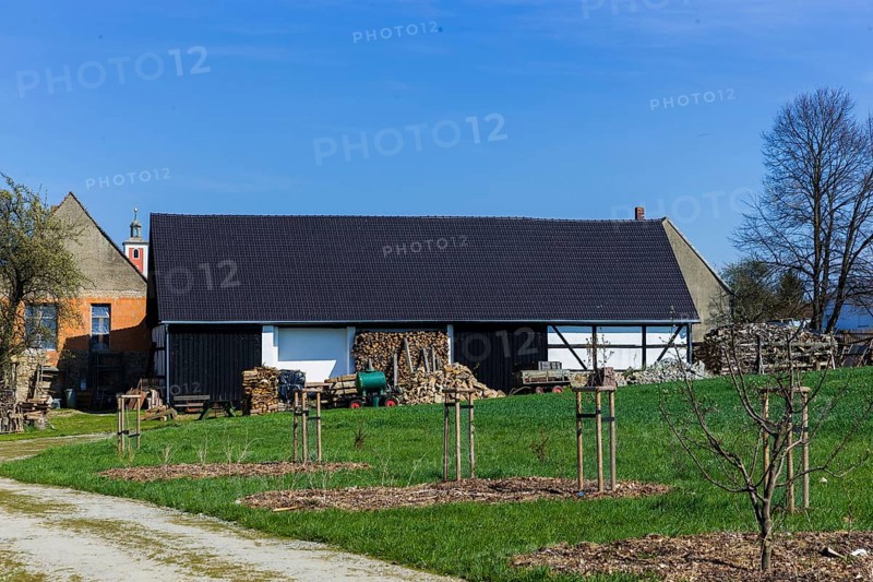 Village view of Nebelschütz in Lusatia