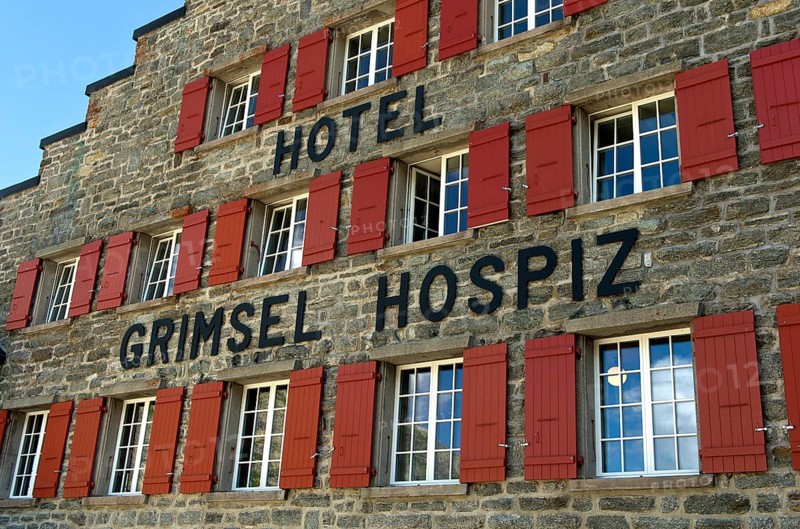 Historic Alpine Hotel Grimsel Hospiz on the Grimsel Pass, Guttannen, Bernese Oberland, Switzerland, Europe