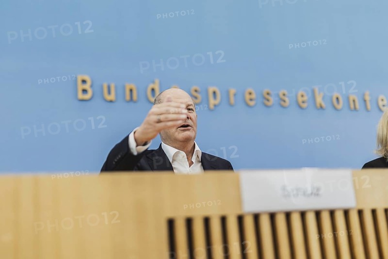 Olaf Scholz (SPD), Federal Chancellor, recorded at a federal press conference on current domestic and foreign policy issues Berlin, 14.07.2023., Berlin, Germany, Europe