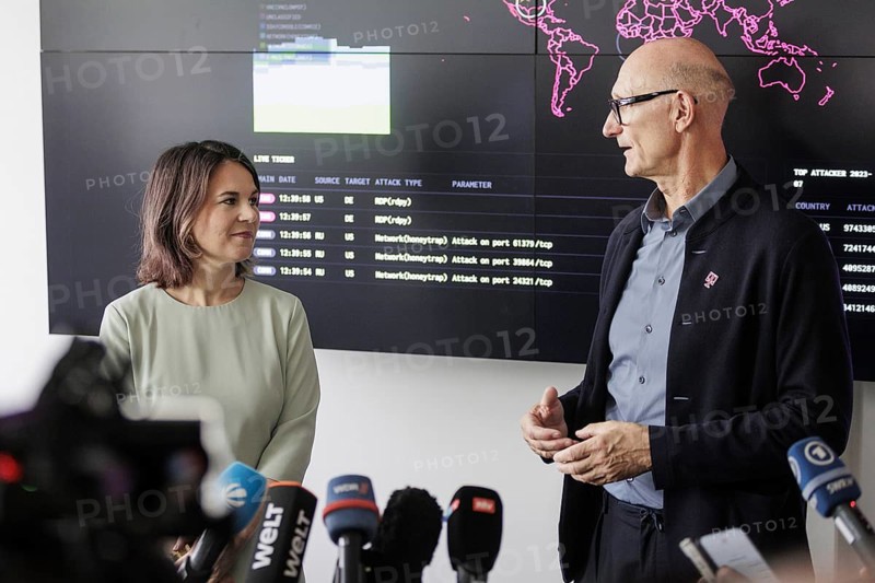 Annalena Bärbock (Bündnis 90 Die Grünen), Federal Minister for Foreign Affairs, taken during a visit to the Deutsche Telekom Cyber Defence Centre in Bonn, 18.07.2023., Bonn, Germany, Europe
