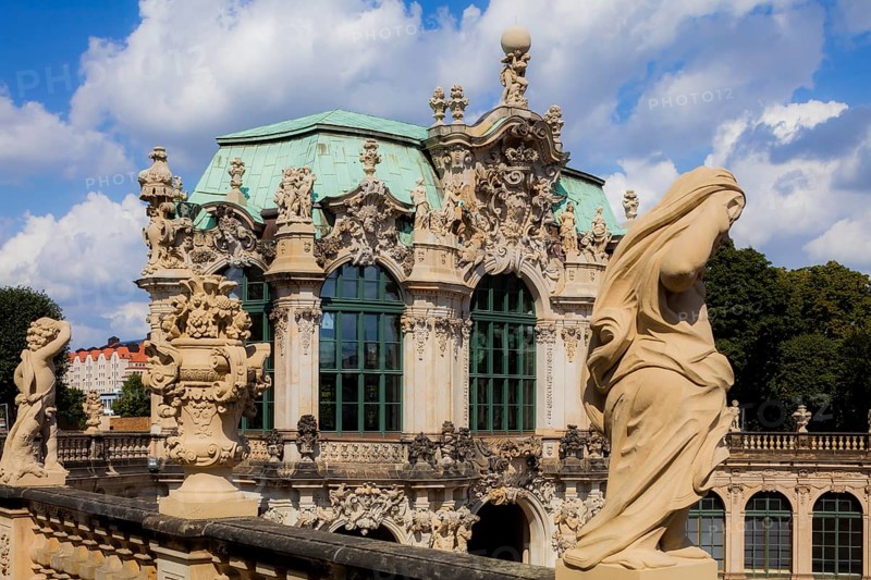The Zwinger in Dresden is one of the most famous baroque buildings in Germany and houses museums of world renown. Wall pavilion. with Hercules Saxonicus