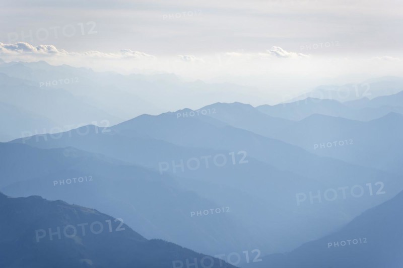 Silhouettes, Dramatic Mountain Landscape, View from Hochkönig, Salzburger Land, Austria, Europe