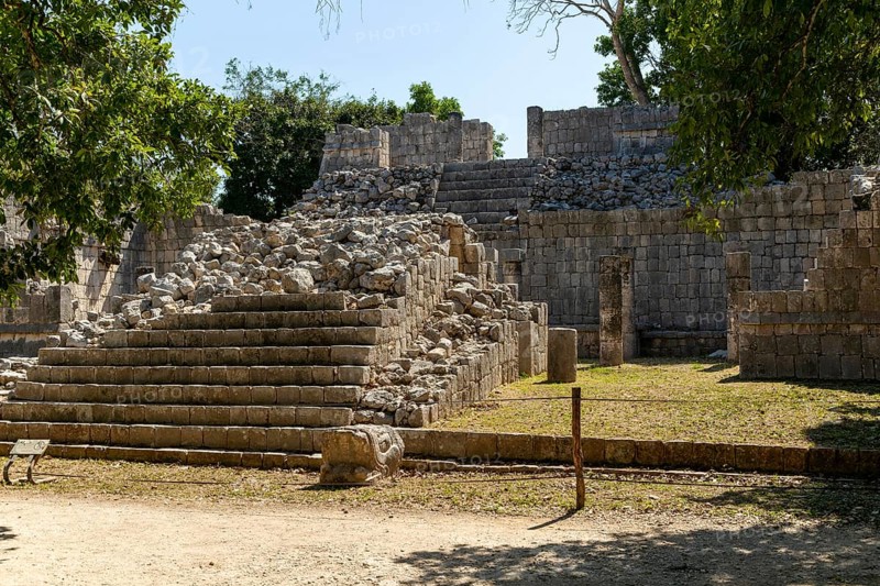 Temple of Panels, Templo de los Tableros Esculpidos, Chichen Itza, Mayan ruins, Yucatan, Mexico, Central America