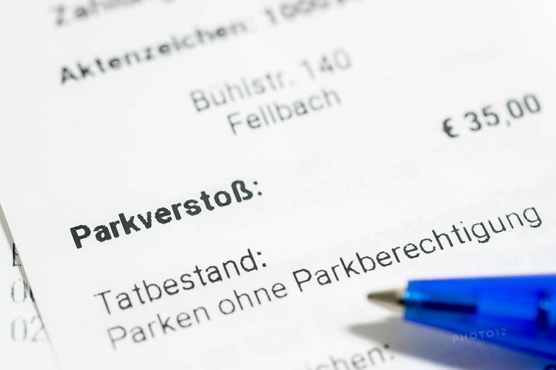 Ticket, parking offence, parking ticket, demand for payment, pen, Baden-Württemberg, Germany, Europe