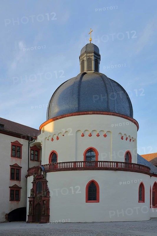 Marienkirche with dome in the courtyard of Marienberg Fortress, Renaissance, Würzburg, Lower Franconia, Franconia, Bavaria, Germany, Europe