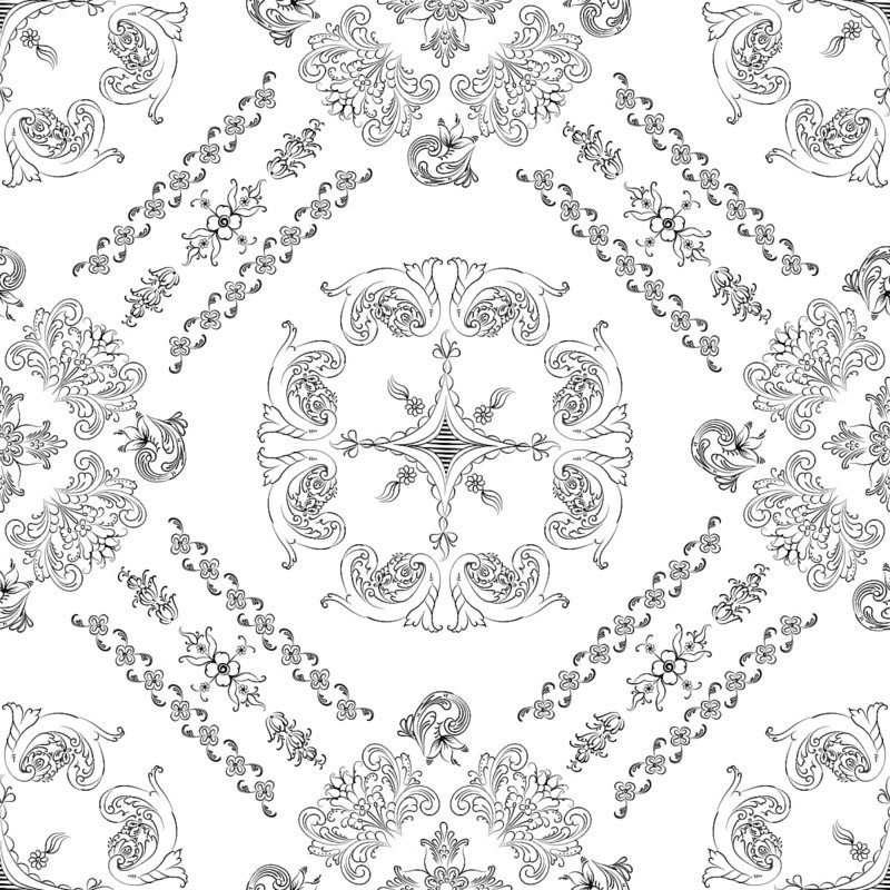 Hand drawn seamless floral pattern on a white background, vector textile template