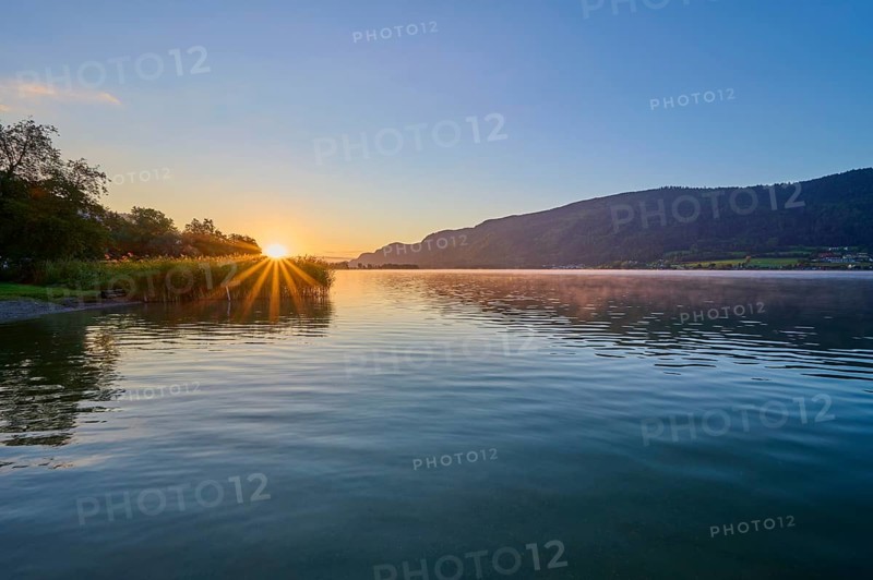 Lakeside, Sky, Sunrise, Summer, Steindorf am Lake Ossiach, Lake Ossiach, Carinthia, Austria, Europe