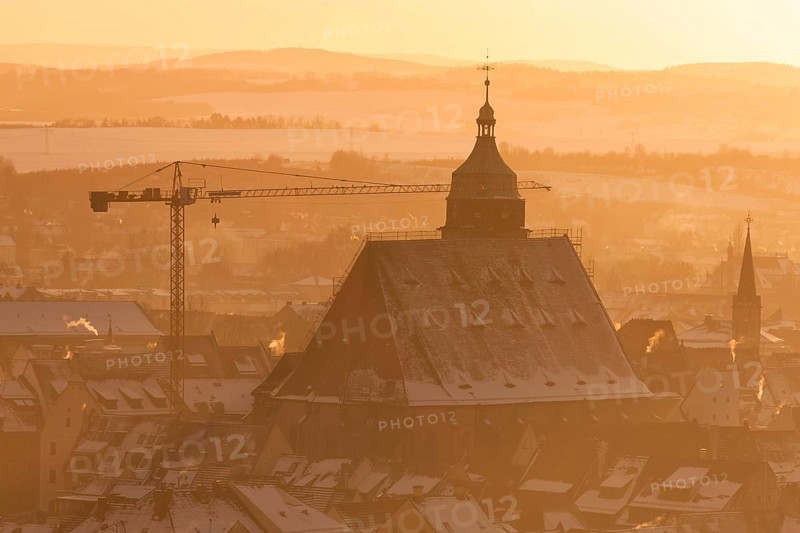 (Copyright Â© www.dresden fotografie.de) (Sylvio Dittrich) (+49 1772156417) View of St Mary's Church. Pirna is a large district town and the administrative centre of the district of Sächsische Schweizosterzgebirge and the administrative community of Pirna in the Free State of Saxony, district of Dresden. It is considered the gateway to Saxon Switzerland
