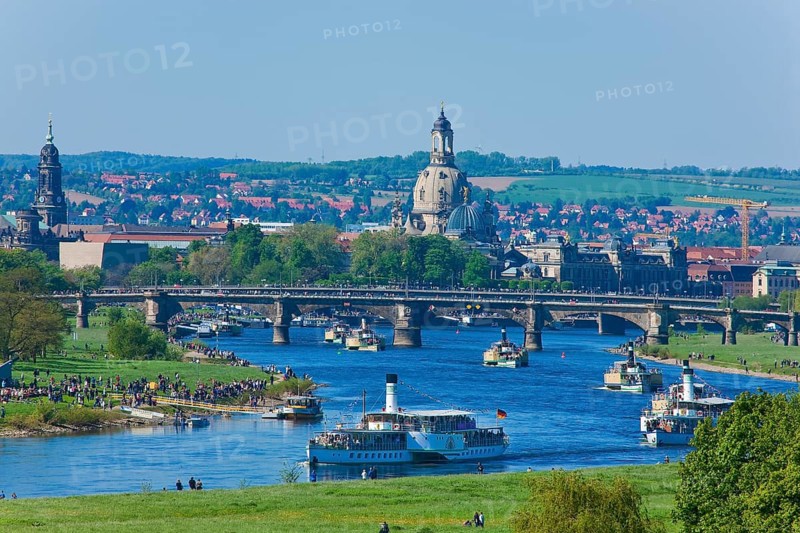 Steamboat parade on the Elbe