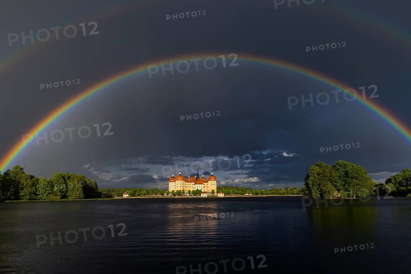 Thundershowers over the Baroque Moritzburg Castle