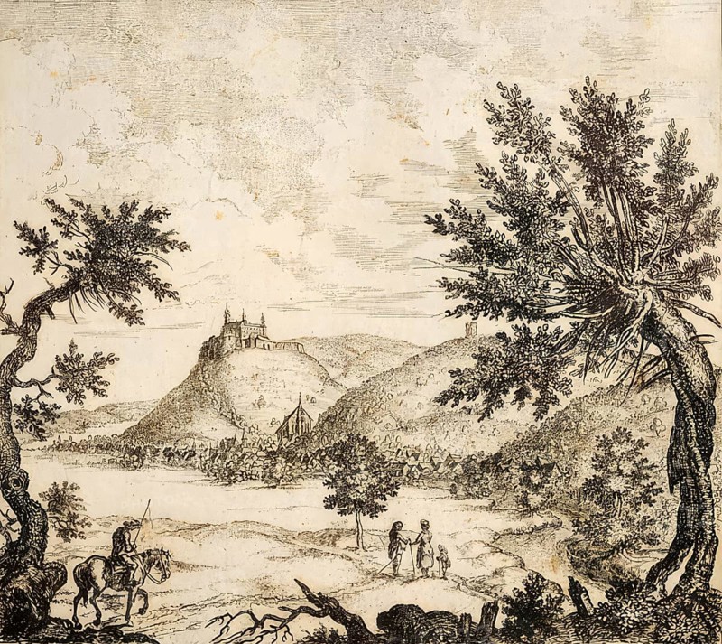 View of Kulmbach with the Plassenburg around 1600, Upper Franconia, Bavaria, Germany, Historic, digitally restored reproduction from an original of the time, Europe