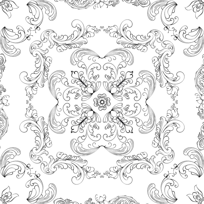 Hand drawn seamless floral pattern on a white background, vector textile template