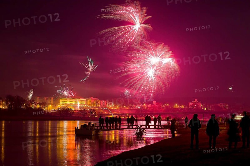 Dresden New Year's Eve fireworks over the Waldschlösschen