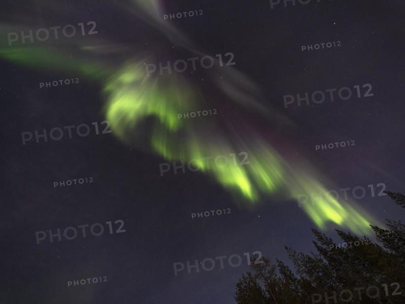 Colourful Northern Lights with the constellation Big Dipper and Polaris