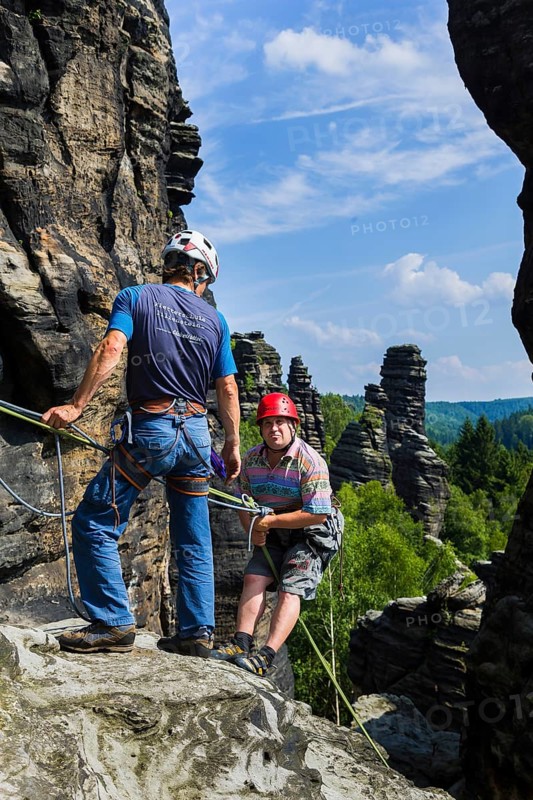 Climbing school in the Bielatal