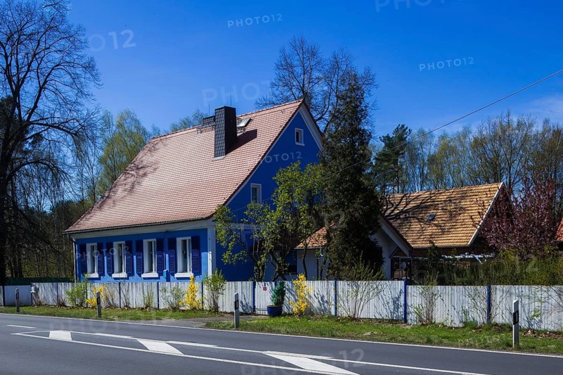 Blue House in Neukollm in Lusatia