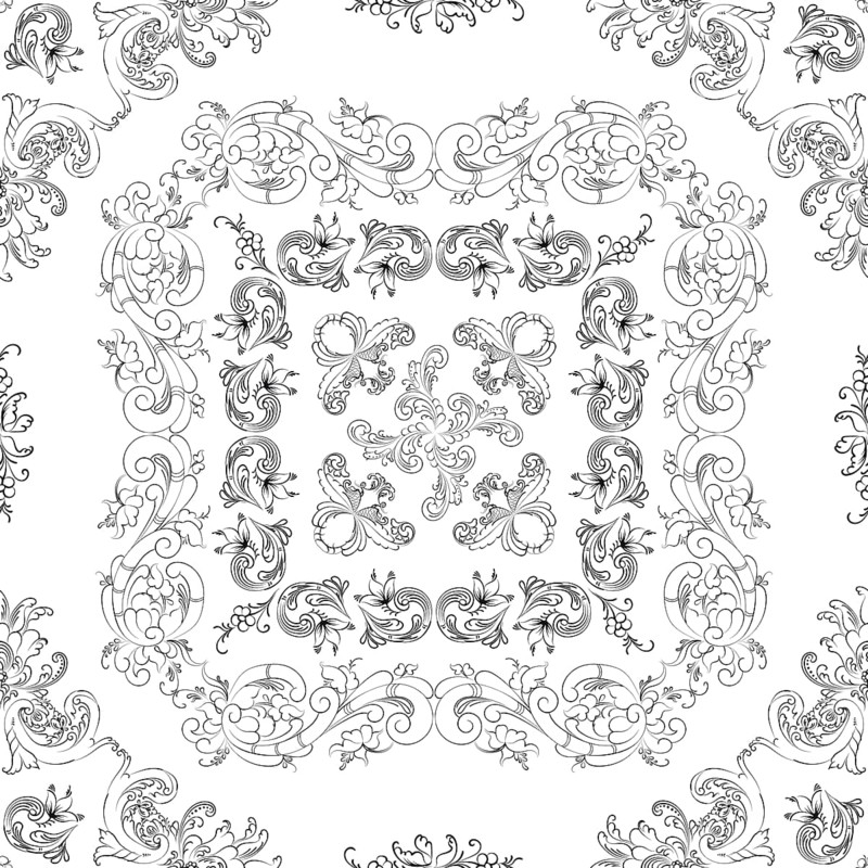 Hand drawn seamless floral pattern on a white background, vector textile template