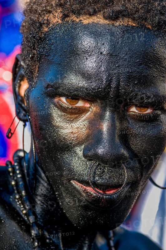 Portrait of black man. Carnival. Mindelo. Cabo Verde. Africa