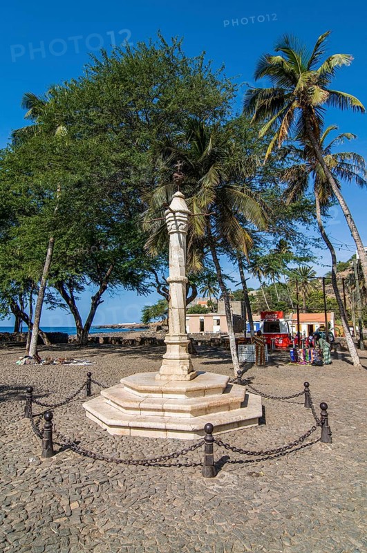 Monument in form of a column. Ciudad Velha. Cidade Velha. Santiago. Cabo Verde. Africa