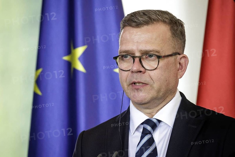 Petteri Orpo, Prime Minister of the Republic of Finland, photographed at a press conference after the joint talks with Olaf Scholz, Federal Chancellor, (not pictured here) at the Federal Chancellery. Berlin, 14.07.2023., Berlin, Germany, Europe