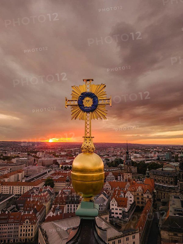 Towers of Dresden's Old Town, Church of Our Lady with domed cross