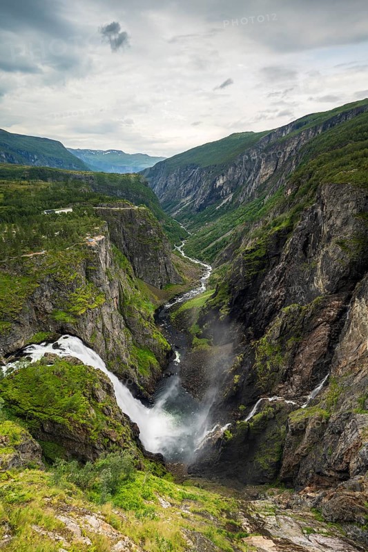 Voringsfossen waterfall, Hardangervidda plateau, Norway, Europe