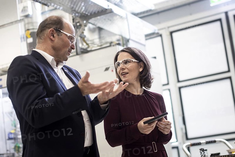 Annalena Bärbock (Bündnis 90 Die Grünen), Federal Minister for Foreign Affairs, photographed during a visit to BASF headquarters together with Martin Brudermüller, CEO of BASF, in Ludwigshafen, 19.07.2023., Ludwigshafen, Germany, Europe