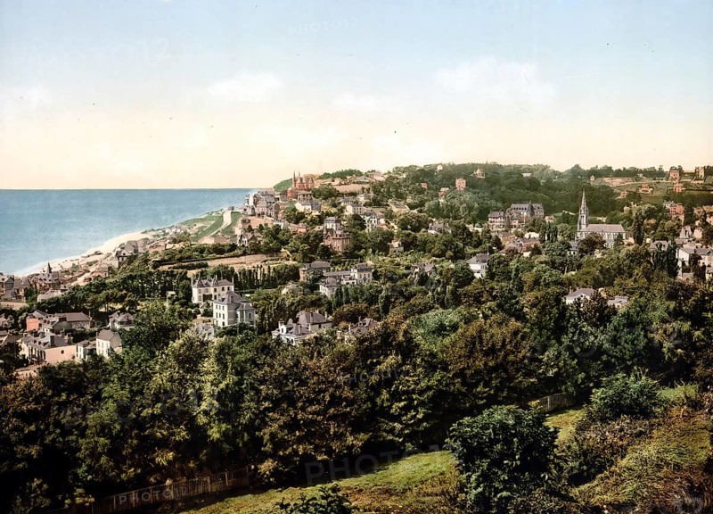 View from Ste.Adresse, Le Havre, France, c. 1890, Historic, digitally enhanced reproduction of a photochrome print from 1895, Europe