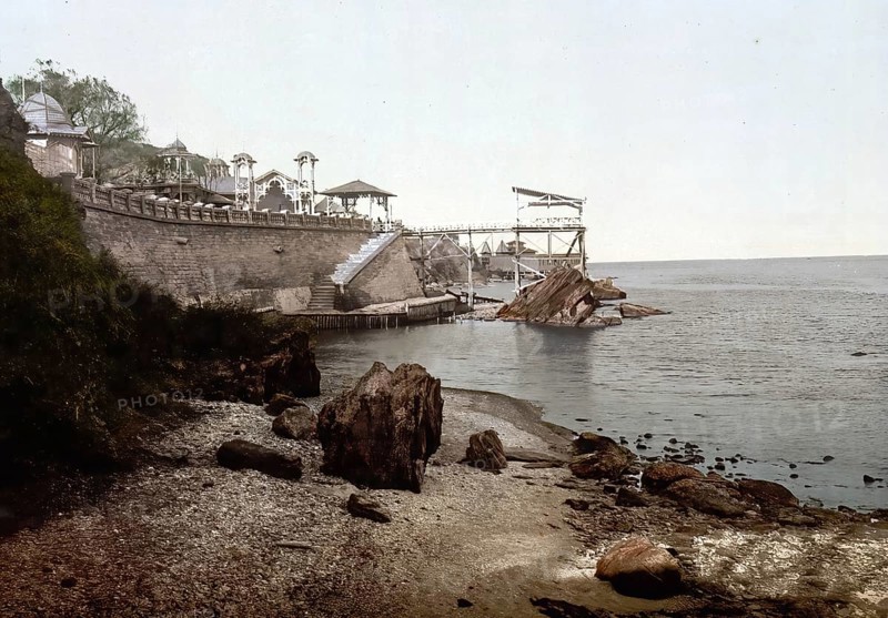 Petit fontan near Odessa, Russia, Ukraine, c. 1890, Historic, digitally enhanced reproduction of a photochrome print of the time, Europe