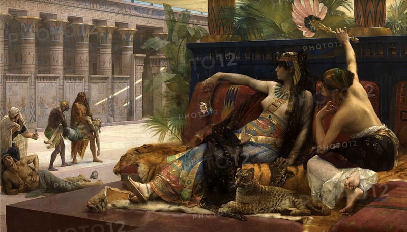 Pharaoh Cleopatra VII born 69 BC, died 12 August 30 BC, ruled Egypt as the last queen of the Macedonian-Greek dynasty of the Ptolemies from 51 BC to 30 BC, Painting by Alexandre Cabanel, Historical, digitally restored reproduction from an original of the time