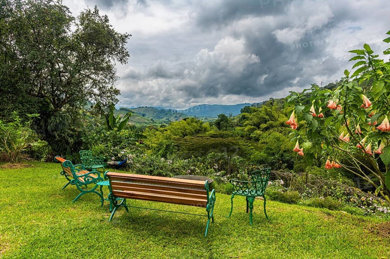 Old hacienda, Coffee farm Hacienda Venecia, Zona Cafetera, Colombia, South America