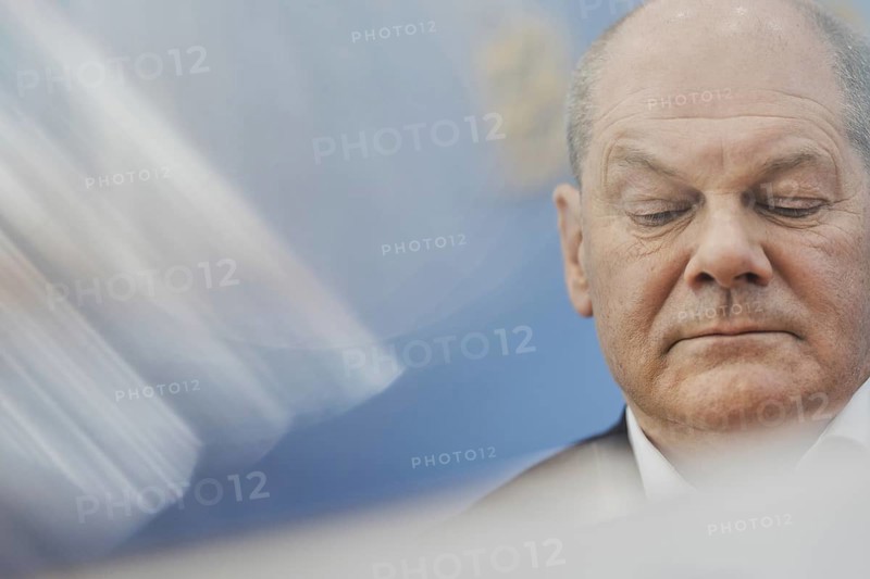 Olaf Scholz (SPD), Federal Chancellor, recorded at a federal press conference on current domestic and foreign policy issues Berlin, 14.07.2023., Berlin, Germany, Europe