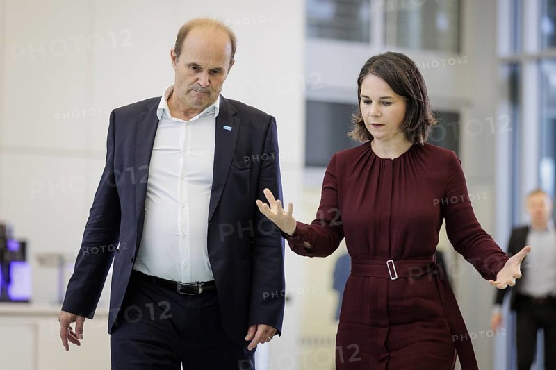 Annalena Bärbock (Bündnis 90 Die Grünen), Federal Minister for Foreign Affairs, photographed during a visit to BASF headquarters together with Martin Brudermüller, CEO of BASF, in Ludwigshafen, 19.07.2023., Ludwigshafen, Germany, Europe