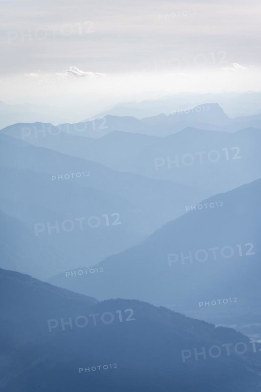Silhouettes, Dramatic Mountain Landscape, View from Hochkönig, Salzburger Land, Austria, Europe