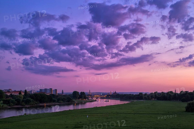 Dresden silhouette seen from the Waldschlösschen Bridge