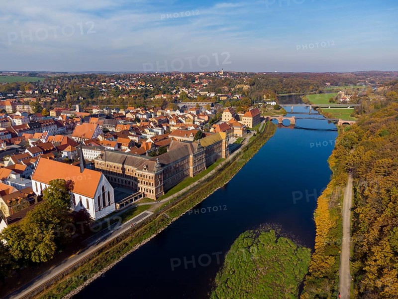 Grimma on the Mulde with the two bridges